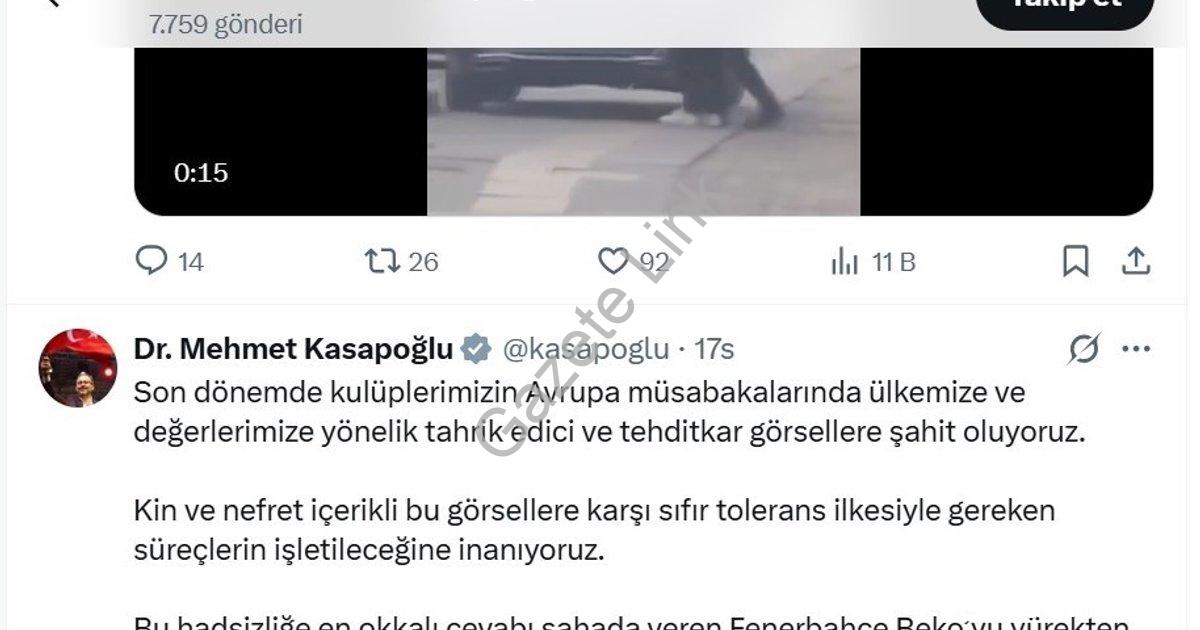 "Kasapoğlu'ndan Sırp Taraftarların Irkçı Pankartına Sert Yanıt" başlıklı haber için fotorealistik, p