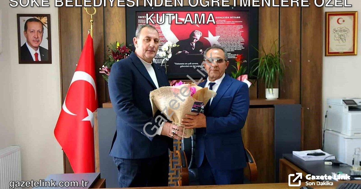 "Söke Belediyesi'nden Öğretmenlere Özel Kutlama" başlıklı haber için fotorealistik, profesyonel bir