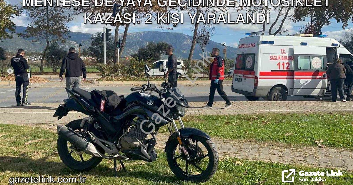 "Menteşe’de yaya geçidinde motosiklet kazası: 2 kişi yaralandı" başlıklı haber için fotorealistik, p