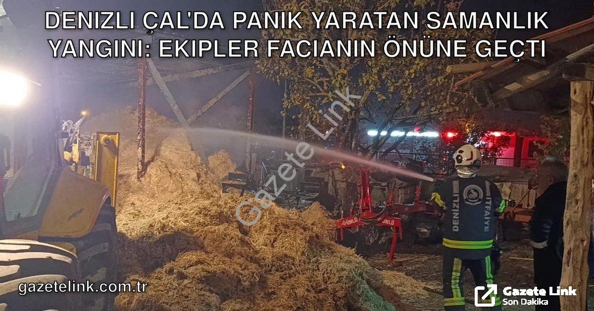 "Denizli Çal'da Panik Yaratan Samanlık Yangını: Ekipler Facianın Önüne Geçti" başlıklı haber için fo
